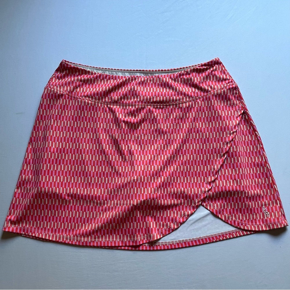 A. PUTNAM pink geo print knit athletic tennis golf outdoors mini skirt skort